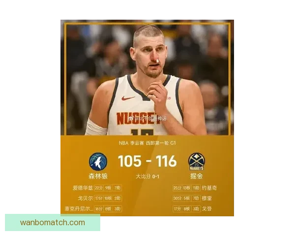 残阵森林狼六场强势力克掘金挺进下一轮麦丹爆发约基奇独木难支
